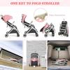 imageINFANS Lightweight Baby Stroller Compact Stroller with OneHand Fold Travel Stroller for Airplane with Cup Holder 5Point Harness Foot Cover Canopy Infant Stroller for 036 Month PinkPink