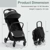 imageINFANS Lightweight Baby Stroller UltraCompact Fold Airplane Ready Travel Stroller OneHand Gravity Fold Near Flat Recline Seat Cup Holder Foldable Toddler Stroller for Infant 036 MonthBlack