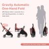 imageINFANS Lightweight Baby Stroller UltraCompact Fold Airplane Ready Travel Stroller OneHand Gravity Fold Near Flat Recline Seat Cup Holder Foldable Toddler Stroller for Infant 036 MonthPink