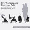 imageINFANS Lightweight Baby Stroller UltraCompact Fold Airplane Ready Travel Stroller OneHand Gravity Fold Near Flat Recline Seat Cup Holder Foldable Toddler Stroller for Infant 036 MonthDark Gray