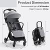 imageINFANS Lightweight Baby Stroller UltraCompact Fold Airplane Ready Travel Stroller OneHand Gravity Fold Near Flat Recline Seat Cup Holder Foldable Toddler Stroller for Infant 036 MonthDark Gray