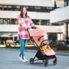 imageINFANS Lightweight Baby Stroller UltraCompact Fold Airplane Ready Travel Stroller OneHand Gravity Fold Near Flat Recline Seat Cup Holder Foldable Toddler Stroller for Infant 036 MonthPink