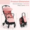imageINFANS Lightweight Baby Stroller UltraCompact Fold Airplane Ready Travel Stroller OneHand Gravity Fold Near Flat Recline Seat Cup Holder Foldable Toddler Stroller for Infant 036 MonthPink