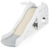 imageINFANS Toddler Slide 3 in 1 Foldable Kids Slide Indoor Slideway with Basketball Hoop Outdoor Climber Freestanding Playset Extra Long Slipping Slope Sturdy Plastic Playground Toy GreyWhite