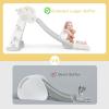 imageINFANS Toddler Slide 3 in 1 Foldable Kids Slide Indoor Slideway with Basketball Hoop Outdoor Climber Freestanding Playset Extra Long Slipping Slope Sturdy Plastic Playground Toy GreyGray