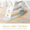 imageINFANS Toddler Slide 3 in 1 Foldable Kids Slide Indoor Slideway with Basketball Hoop Outdoor Climber Freestanding Playset Extra Long Slipping Slope Sturdy Plastic Playground Toy GreyGray