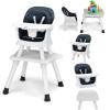 imageINFANS 8 in 1 Baby High Chair Convertible Highchair for Babies and Toddlers Infant Dining Booster Seat Building Block Table Kids Stool Table Chair Set with Removable TrayBlack