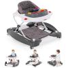 imageINFANS Baby Walker 5 in 1 Behind Walker Learning Seated Rocker Bouncer with Removable Music Tray Adjustable Height Washable Seat Cushion Foldable Activity Center for Toddlers GreyGrey