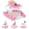 imageINFANS Baby Walker 5 in 1 Behind Walker Learning Seated Rocker Bouncer with Removable Music Tray Adjustable Height Washable Seat Cushion Foldable Activity Center for Toddlers GreyPink