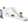 imageINFANS Toddler Slide 3 in 1 Foldable Kids Slide Indoor Slideway with Basketball Hoop Outdoor Climber Freestanding Playset Extra Long Slipping Slope Sturdy Plastic Playground Toy GreyWhite