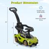 imageINFANS 3 in 1 Ride on Push Car Licensed Lamborghini Baby Stroller Sliding Walking Car with Push Handle Music USB Headlight Under Seat Storage Kids FoottoFloor Toy for 1860 Months WhiteGreen