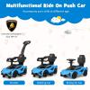 imageINFANS 3 in 1 Ride on Push Car Licensed Lamborghini Baby Stroller Sliding Walking Car with Push Handle Music USB Headlight Under Seat Storage Kids FoottoFloor Toy for 1860 Months WhiteBlue