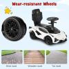 imageINFANS 3 in 1 Ride on Push Car Licensed Lamborghini Baby Stroller Sliding Walking Car with Push Handle Music USB Headlight Under Seat Storage Kids FoottoFloor Toy for 1860 Months WhiteWhite