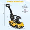 imageINFANS 3 in 1 Ride on Push Car Licensed Lamborghini Baby Stroller Sliding Walking Car with Push Handle Music USB Headlight Under Seat Storage Kids FoottoFloor Toy for 1860 Months WhiteYellow