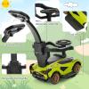 imageINFANS 3 in 1 Ride on Push Car Licensed Lamborghini Baby Stroller Sliding Walking Car with Push Handle Music USB Headlight Under Seat Storage Kids FoottoFloor Toy for 1860 Months WhiteGreen