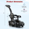 imageINFANS 3 in 1 Ride on Push Car Licensed Lamborghini Baby Stroller Sliding Walking Car with Push Handle Music USB Headlight Under Seat Storage Kids FoottoFloor Toy for 1860 Months WhiteBlack