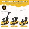 imageINFANS 3 in 1 Ride on Push Car Licensed Lamborghini Baby Stroller Sliding Walking Car with Push Handle Music USB Headlight Under Seat Storage Kids FoottoFloor Toy for 1860 Months WhiteYellow
