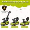 imageINFANS 3 in 1 Ride on Push Car Licensed Lamborghini Baby Stroller Sliding Walking Car with Push Handle Music USB Headlight Under Seat Storage Kids FoottoFloor Toy for 1860 Months WhiteGreen