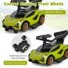 imageINFANS 3 in 1 Ride on Push Car Licensed Lamborghini Baby Stroller Sliding Walking Car with Push Handle Music USB Headlight Under Seat Storage Kids FoottoFloor Toy for 1860 Months WhiteGreen
