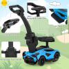 imageINFANS 3 in 1 Ride on Push Car Licensed Lamborghini Baby Stroller Sliding Walking Car with Push Handle Music USB Headlight Under Seat Storage Kids FoottoFloor Toy for 1860 Months WhiteBlue