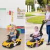 imageINFANS 3 in 1 Ride on Push Car Licensed Lamborghini Baby Stroller Sliding Walking Car with Push Handle Music USB Headlight Under Seat Storage Kids FoottoFloor Toy for 1860 Months WhiteYellow