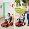 imageINFANS 3 in 1 Ride on Push Car Licensed Lamborghini Baby Stroller Sliding Walking Car with Push Handle Music USB Headlight Under Seat Storage Kids FoottoFloor Toy for 1860 Months WhiteRed