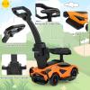 imageINFANS 3 in 1 Ride on Push Car Licensed Lamborghini Baby Stroller Sliding Walking Car with Push Handle Music USB Headlight Under Seat Storage Kids FoottoFloor Toy for 1860 Months WhiteOrange