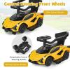 imageINFANS 3 in 1 Ride on Push Car Licensed Lamborghini Baby Stroller Sliding Walking Car with Push Handle Music USB Headlight Under Seat Storage Kids FoottoFloor Toy for 1860 Months WhiteYellow