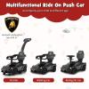 imageINFANS 3 in 1 Ride on Push Car Licensed Lamborghini Baby Stroller Sliding Walking Car with Push Handle Music USB Headlight Under Seat Storage Kids FoottoFloor Toy for 1860 Months WhiteBlack