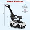 imageINFANS 3 in 1 Ride on Push Car Licensed Lamborghini Baby Stroller Sliding Walking Car with Push Handle Music USB Headlight Under Seat Storage Kids FoottoFloor Toy for 1860 Months WhiteWhite