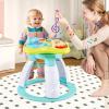 imageINFANS 3 in 1 Walk Around Baby Activity Center Baby Walker with Play Table Wheels Detachable Seat Cushion 3 Adjustable Heights Learning Toys for Boys Girls Aged 636 Months GreenGreen