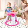 imageINFANS 3 in 1 Walk Around Baby Activity Center Baby Walker with Play Table Wheels Detachable Seat Cushion 3 Adjustable Heights Learning Toys for Boys Girls Aged 636 Months GreenPink
