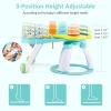 imageINFANS 3 in 1 Walk Around Baby Activity Center Baby Walker with Play Table Wheels Detachable Seat Cushion 3 Adjustable Heights Learning Toys for Boys Girls Aged 636 Months GreenGreen