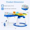 imageINFANS 3 in 1 Walk Around Baby Activity Center Baby Walker with Play Table Wheels Detachable Seat Cushion 3 Adjustable Heights Learning Toys for Boys Girls Aged 636 Months GreenBlue