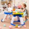 imageINFANS 3 in 1 Walk Around Baby Activity Center Baby Walker with Play Table Wheels Detachable Seat Cushion 3 Adjustable Heights Learning Toys for Boys Girls Aged 636 Months GreenBlue