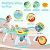 imageINFANS 3 in 1 Walk Around Baby Activity Center Baby Walker with Play Table Wheels Detachable Seat Cushion 3 Adjustable Heights Learning Toys for Boys Girls Aged 636 Months GreenGreen
