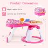 imageINFANS 3 in 1 Walk Around Baby Activity Center Baby Walker with Play Table Wheels Detachable Seat Cushion 3 Adjustable Heights Learning Toys for Boys Girls Aged 636 Months GreenPink