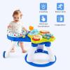imageINFANS 3 in 1 Walk Around Baby Activity Center Baby Walker with Play Table Wheels Detachable Seat Cushion 3 Adjustable Heights Learning Toys for Boys Girls Aged 636 Months GreenBlue