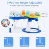 imageINFANS 3 in 1 Walk Around Baby Activity Center Baby Walker with Play Table Wheels Detachable Seat Cushion 3 Adjustable Heights Learning Toys for Boys Girls Aged 636 Months GreenBlue