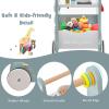 imageINFANS 6 in 1 Wooden Baby Walker Play Kitchen Playset Toddler Push Learning Activity Walker with Wheels Shape Sorter Movable Slider Montessori Educational Toy for Girls Boys 13 Years