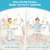 imageINFANS Baby Activity Center 3 in 1 Play Center Jumpers and Bouncers with Music Lights Interactive Toys 360Rotating Seat 3 Adjustable Heights Exersaucer Learning Toys for Baby 612 Months BlueBlue