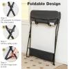imageINFANS Baby Changing Table Folding Diaper Station Portable Nursery Organizer with Safety Belt and Large Storage Racks for Newborn Baby and Infant BlackBlack