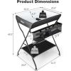 imageINFANS Baby Changing Table Folding Diaper Station Portable Nursery Organizer with Safety Belt and Large Storage Racks for Newborn Baby and Infant BlackBlack