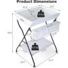 imageINFANS Baby Changing Table Folding Diaper Station Portable Nursery Organizer with Safety Belt and Large Storage Racks for Newborn Baby and Infant BlackWhite