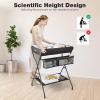 imageINFANS Baby Changing Table Folding Diaper Station Portable Nursery Organizer with Safety Belt and Large Storage Racks for Newborn Baby and Infant BlackBlack