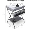 imageINFANS Baby Changing Table Folding Diaper Station Portable Nursery Organizer with Safety Belt and Large Storage Racks for Newborn Baby and Infant BlackGrey