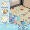 imageINFANS Baby Playpen 74 x 62 Extra Large Baby Play Yard with Crawling Mat 50 Ocean Balls 4 Pill Up Rings Basketball Hoop and 2 Football Gates for Toddlers Indoor Activity Center Light GrayDark Gray