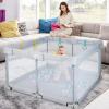 imageINFANS Baby Playpen Foldable 50x50 Large Baby Playard for Toddlers with Gate Soft Visible Mesh Indoor Outdoor Kids Activity Center Baby Fence with 4 Handlers 50 Ocean Balls GrayGray