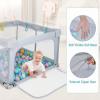 imageINFANS Baby Playpen Foldable 50x50 Large Baby Playard for Toddlers with Gate Soft Visible Mesh Indoor Outdoor Kids Activity Center Baby Fence with 4 Handlers 50 Ocean Balls GrayGray