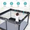 imageINFANS Baby Playpen Foldable 50x50 Large Baby Playard for Toddlers with Gate Soft Visible Mesh Indoor Outdoor Kids Activity Center Baby Fence with 4 Handlers 50 Ocean Balls GrayBlack